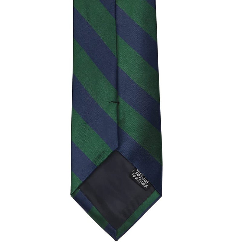 tiemart Striped Tie (Hunter Green and Navy Blue) - Image 4
